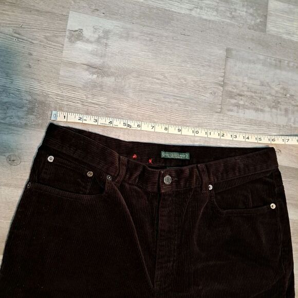 Lauren Jeans Ralph Lauren Corduroy Straight Pants Womens 12 Brown Y2K 31" Inseam - Picture 5 of 13